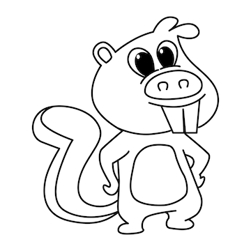 Premium vector cute beaver cartoon coloring page illustration vector for kids coloring book