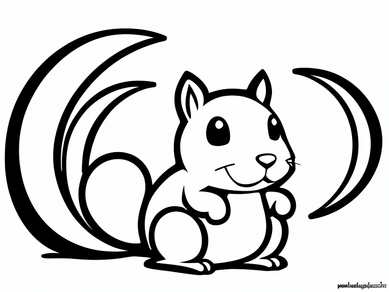 Squirrel playing colouring page