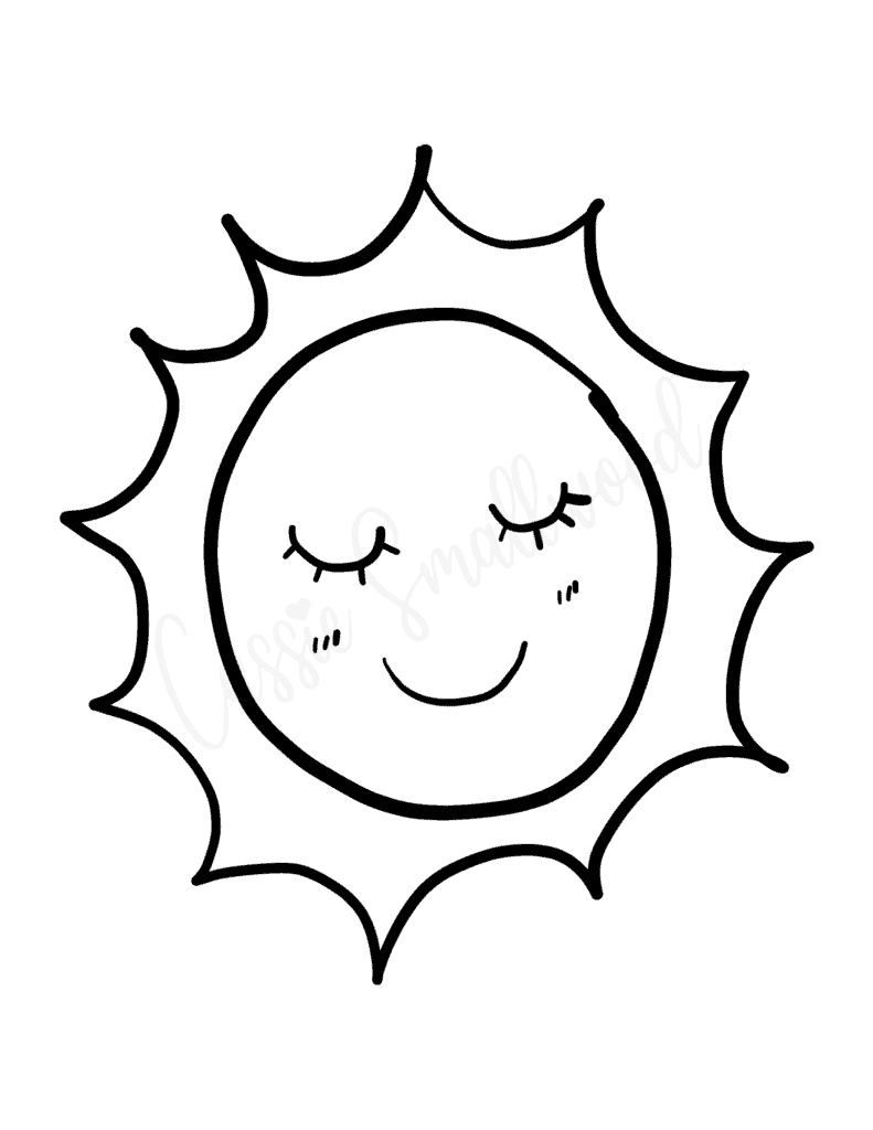 Cute sun coloring pages