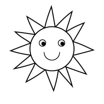 Sun coloring vectors illustrations for free download