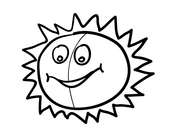 Cheerful sun coloring page