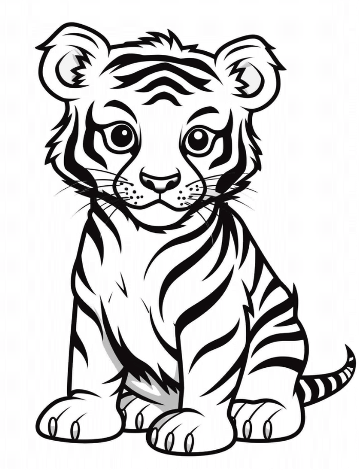 Tiger coloring pages hue therapy