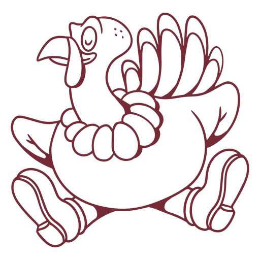 Retro cartoon turkey character png svg design for t