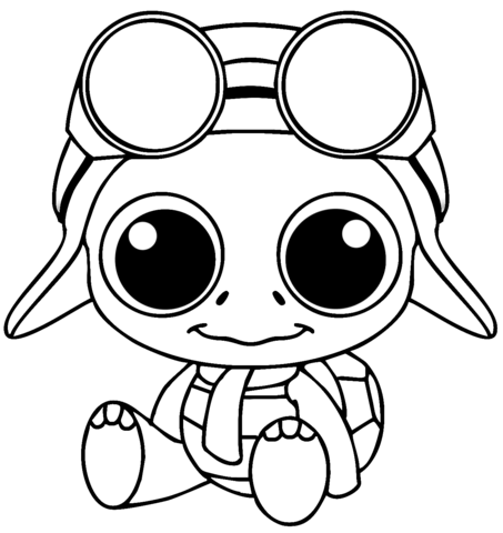 Cute turtle pilot coloring page free printable coloring pages