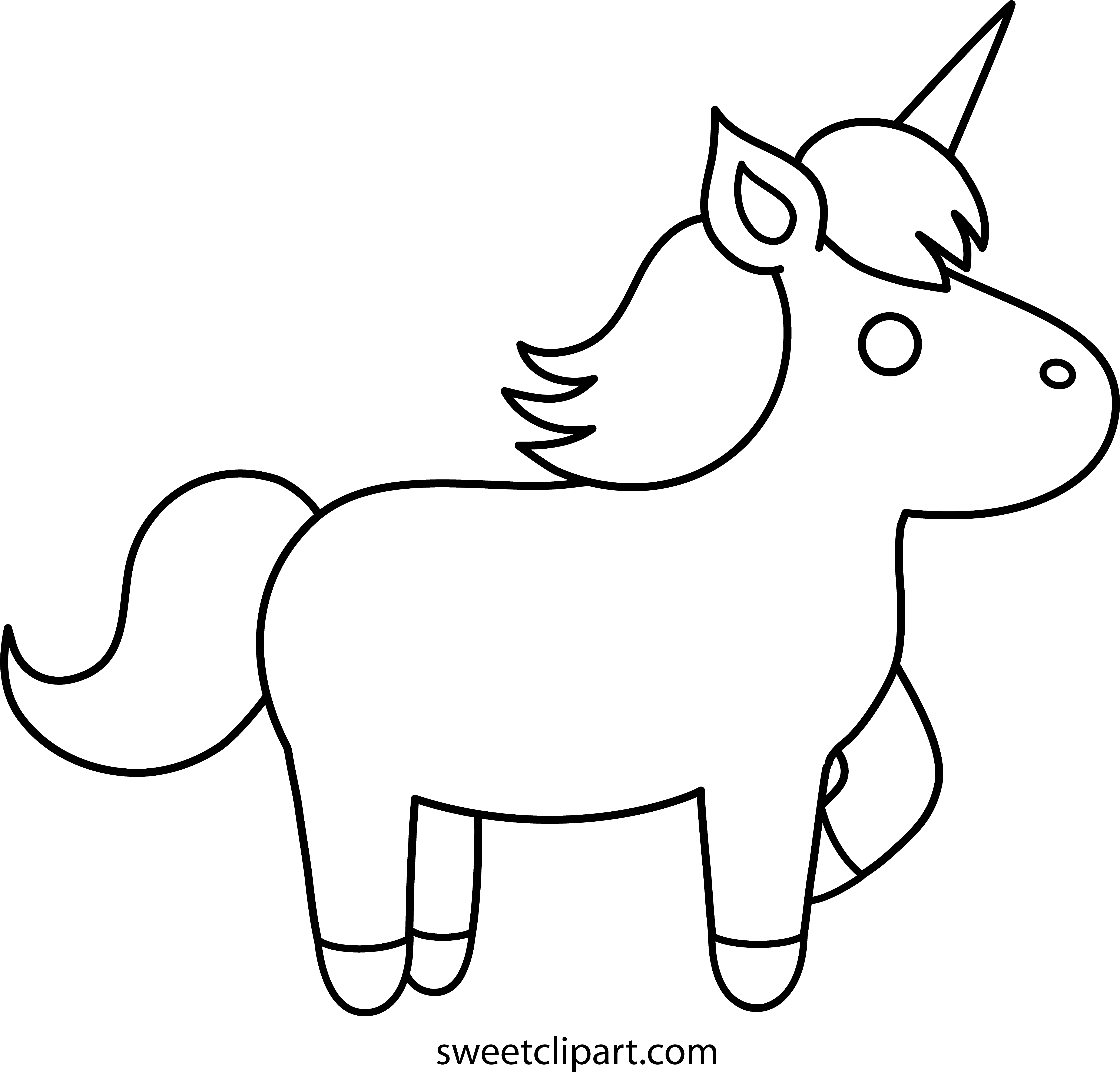 Unicorn clipart outline