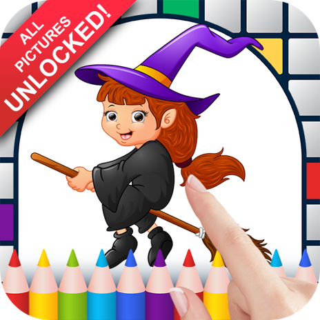 Witches color by number