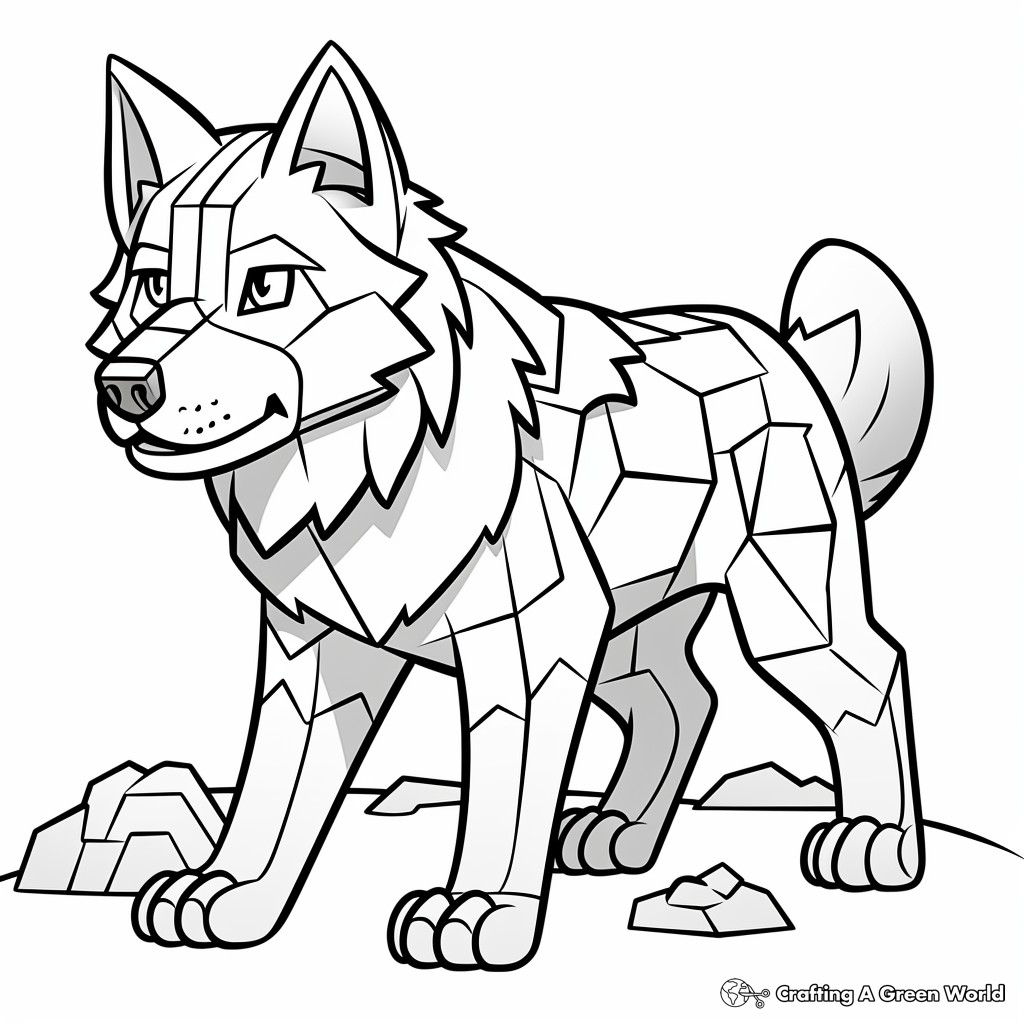 Minecraft dog coloring pages