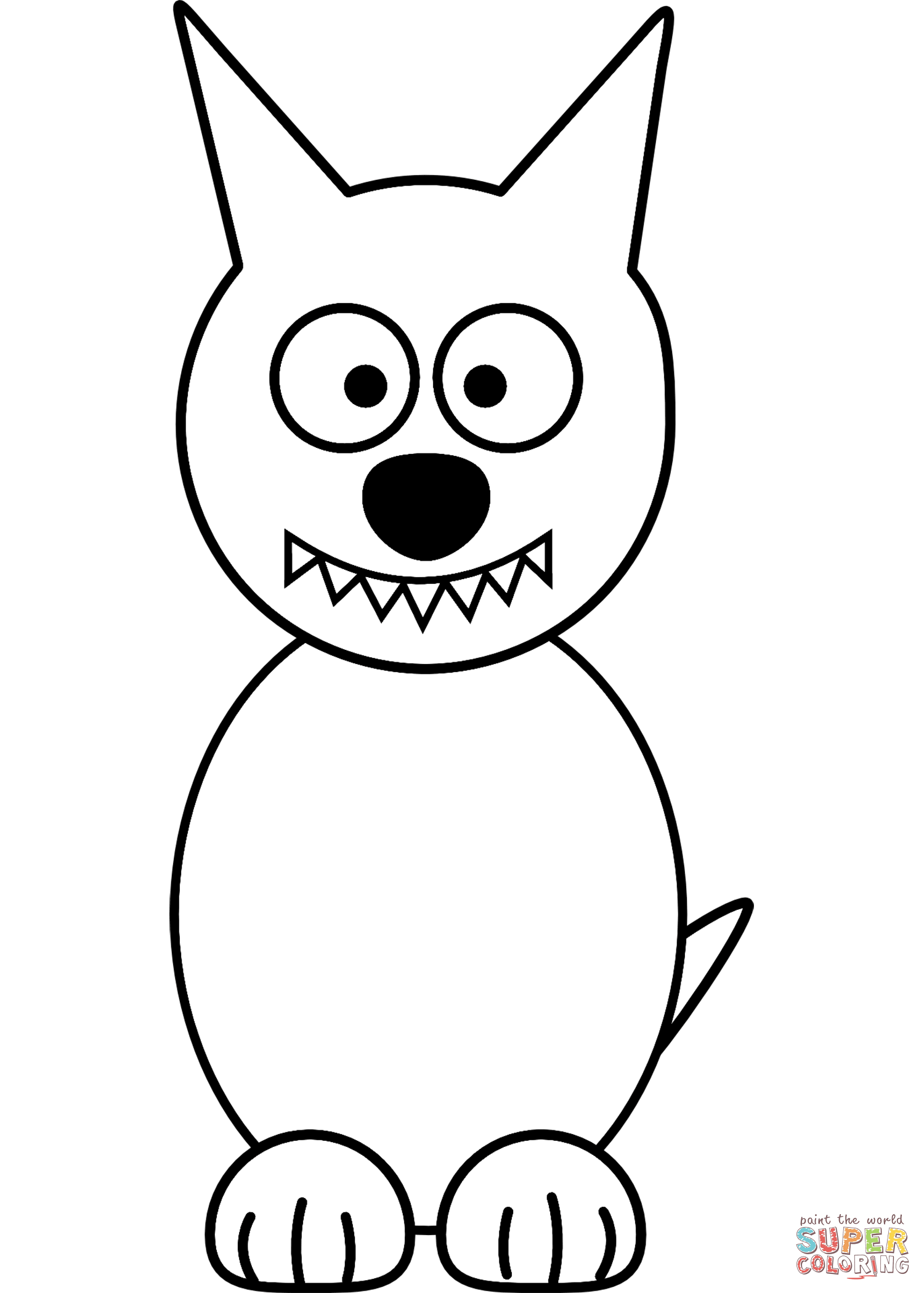 Cartoon wolf coloring page free printable coloring pages