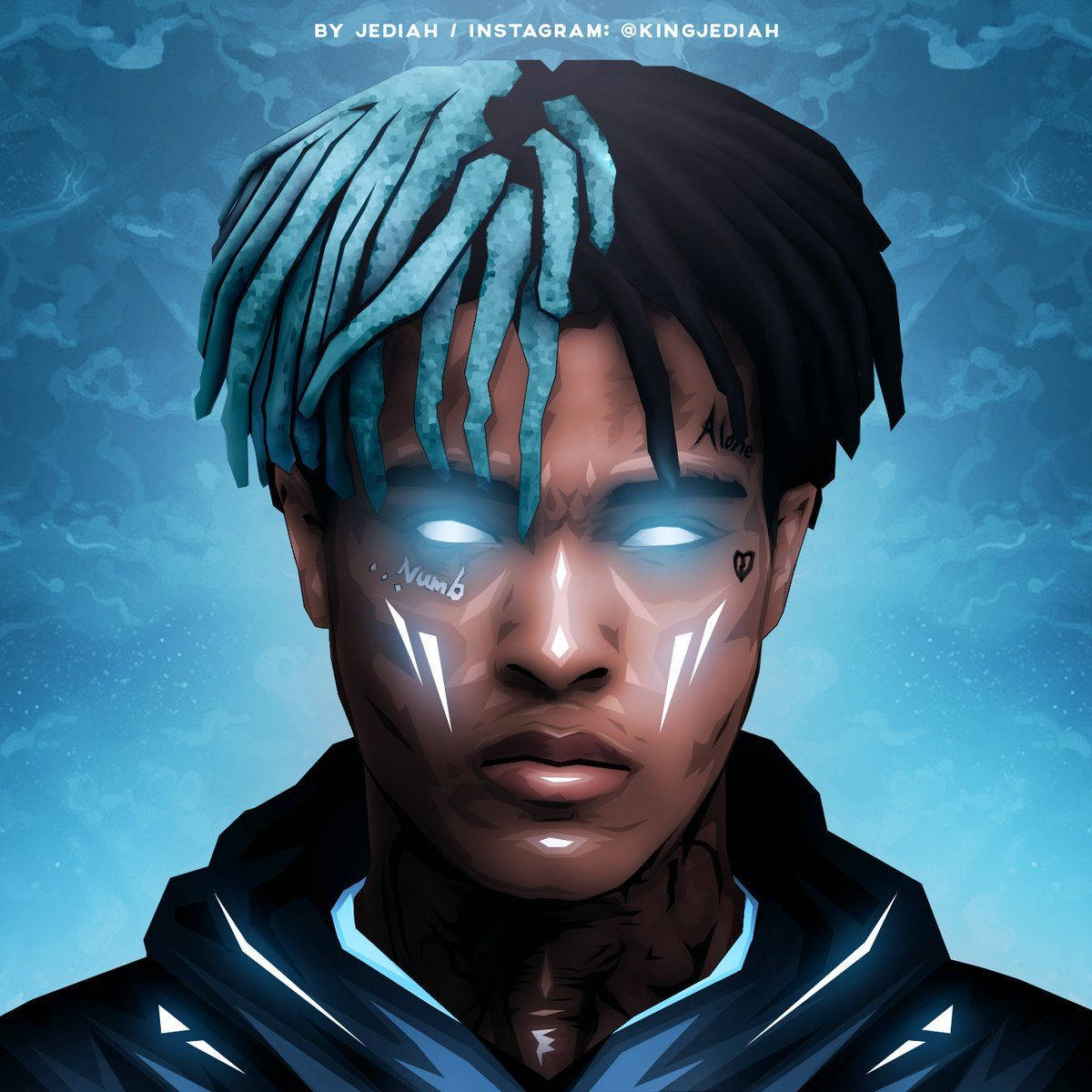 Download xxxtentacion anime blue art wallpaper