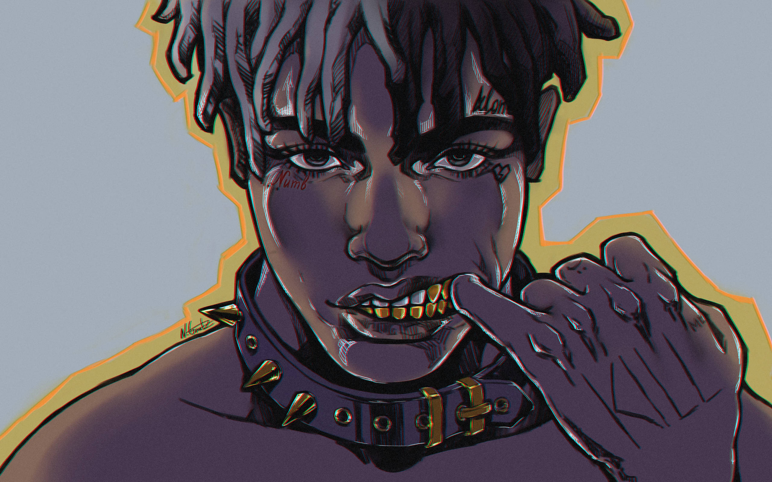 Download golden teeth xxxtentacion anime cartoon wallpaper