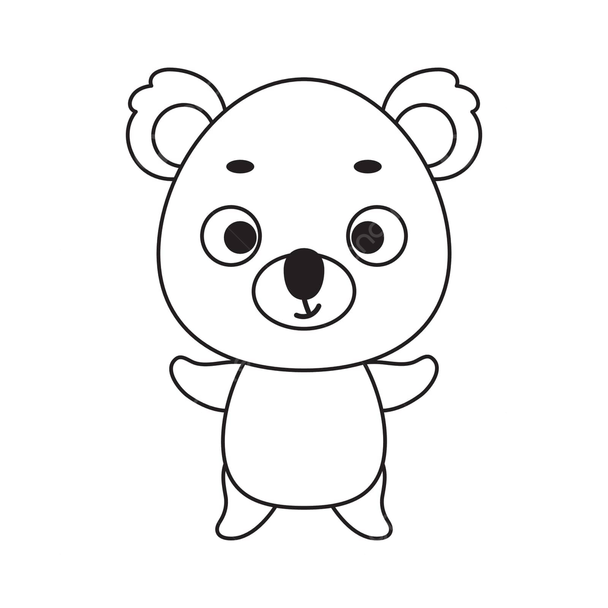 Cute koala coloring page for kids with animal illustration vector lineart wild boy png and vector with transparent background for free download