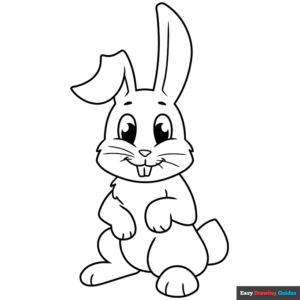 Cartoon bunny coloring page easy drawing guides