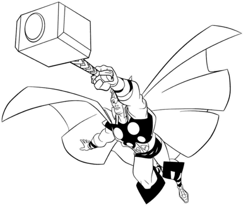 Thor the asgardian god of thunder coloring page free printable coloring pages