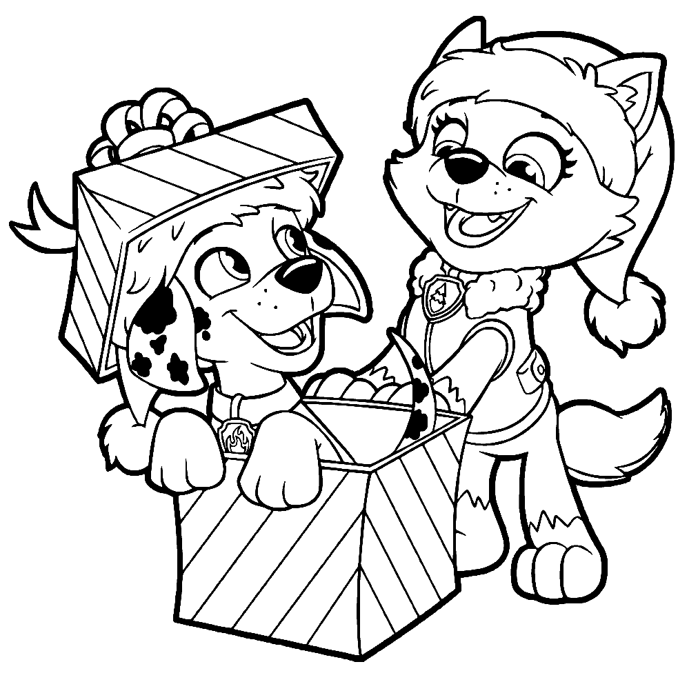 Desenhos para colorir de presentes de natal da patrulha canina paw patrol coloring pages paw patrol coloring paw patrol christmas