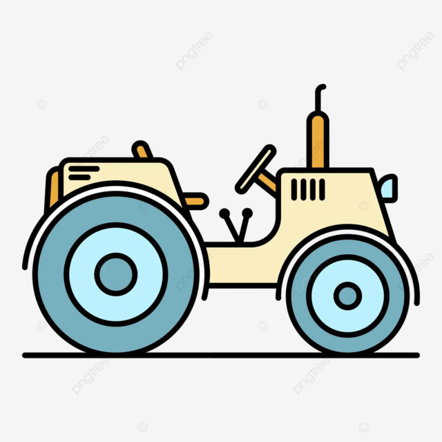 Farming tractor clipart transparent background farm tractor icon color flat fruit isolated technology png image for free download