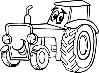 Wall del tractor rtoon for coloring book