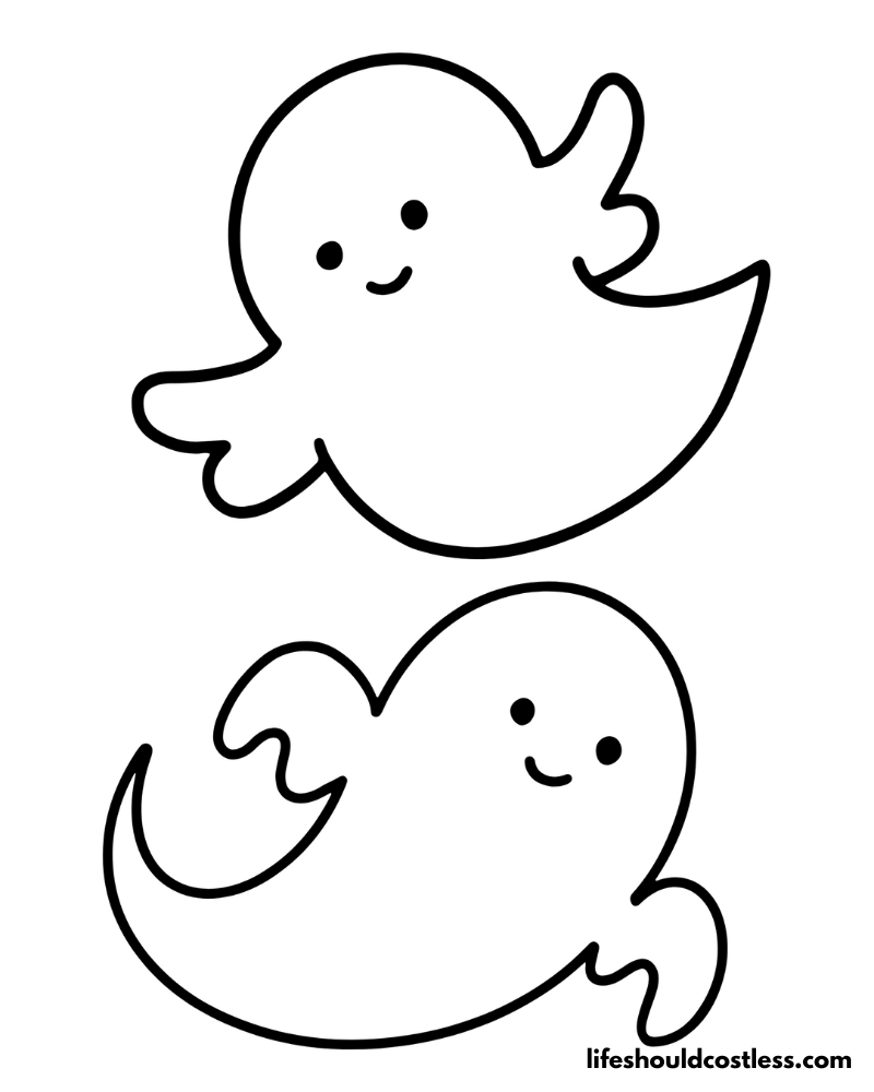 Ghost coloring pages free printable pdf templates