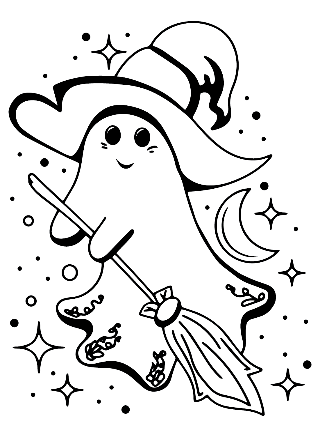 Cartoon ghost coloring page