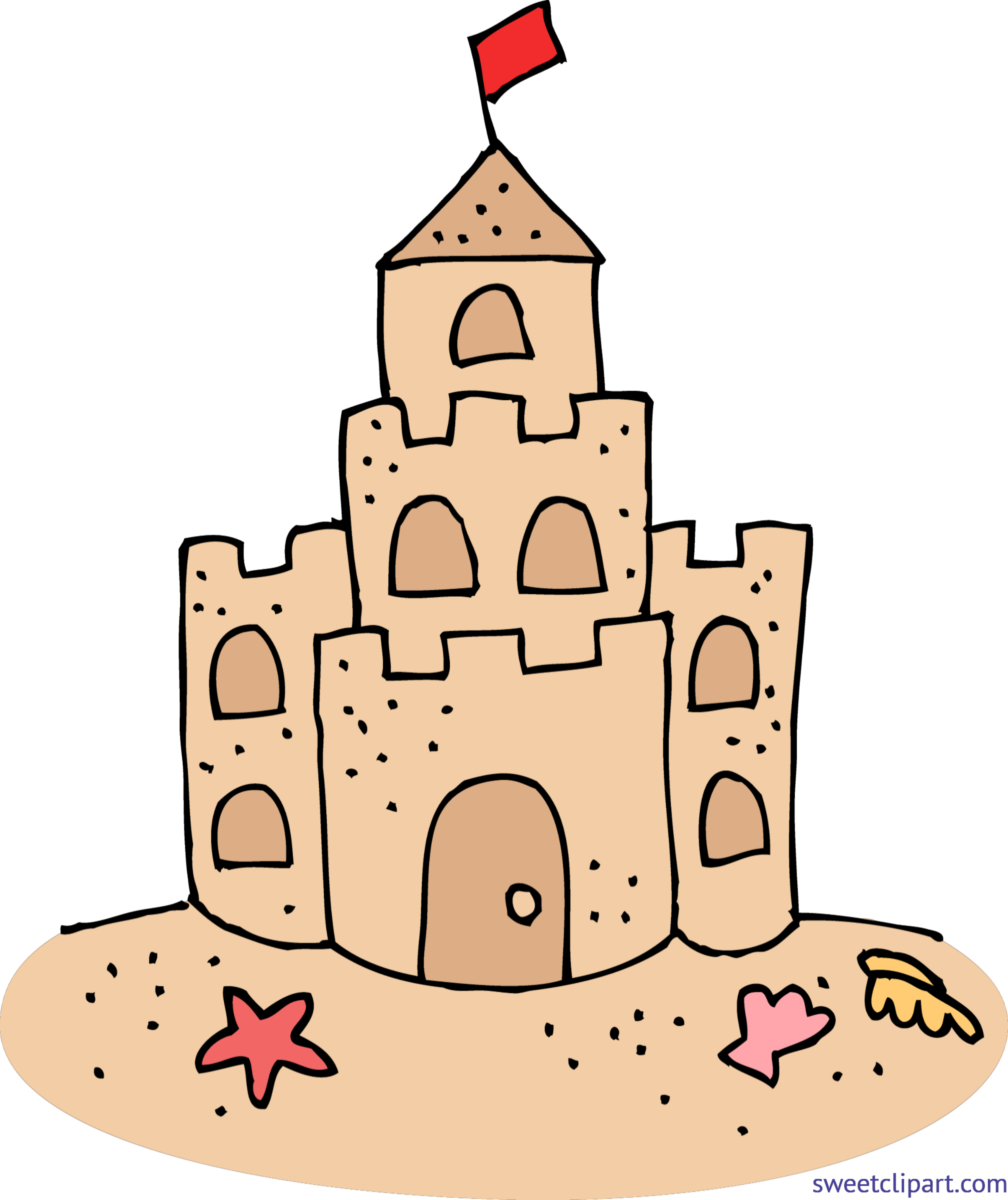 Cute free clip art and coloring pages castle clipart sand castle drawing for kids