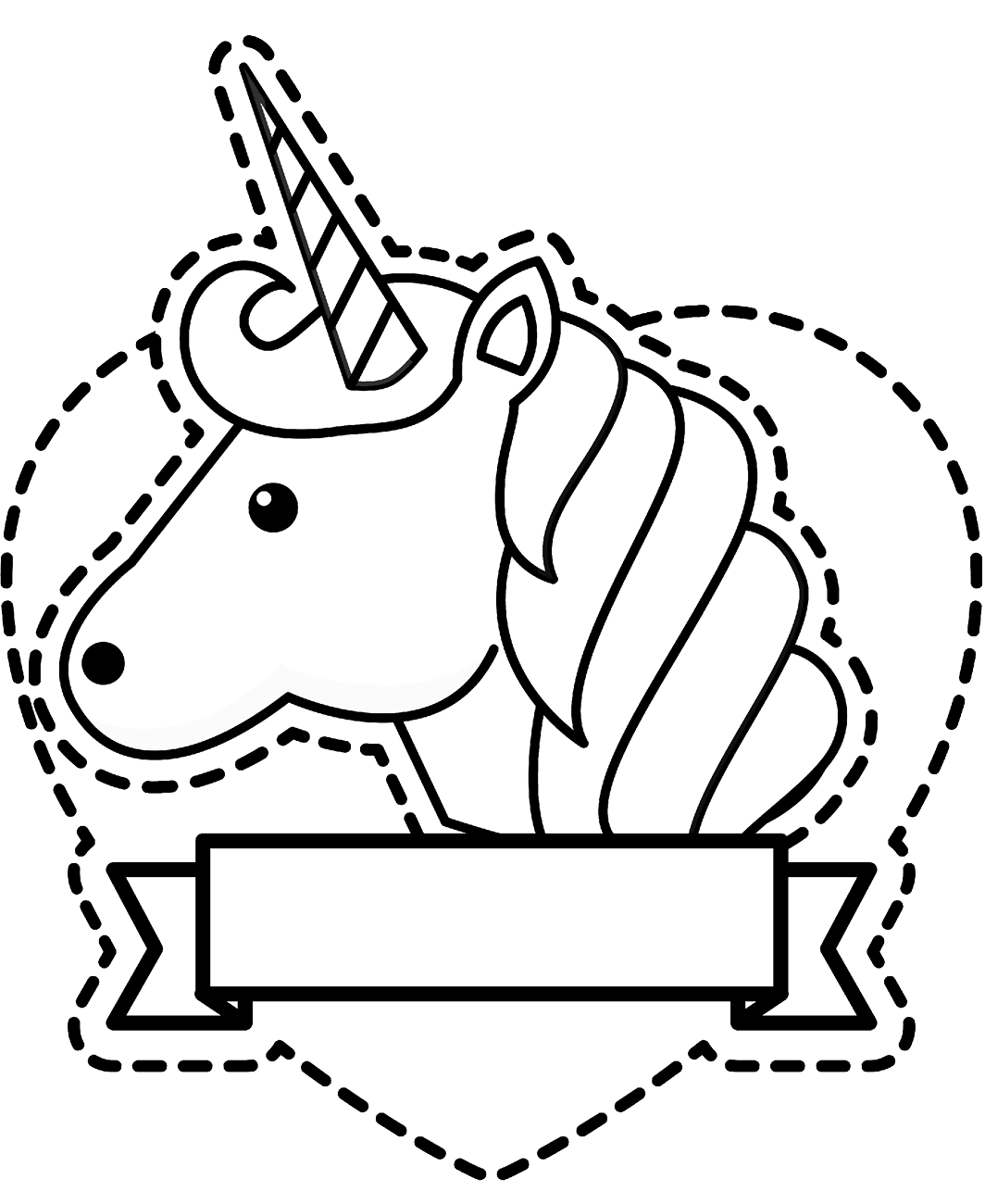 Sticker unicorn fãrbung seite