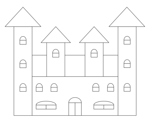 Simple castle coloring page free printable coloring pages