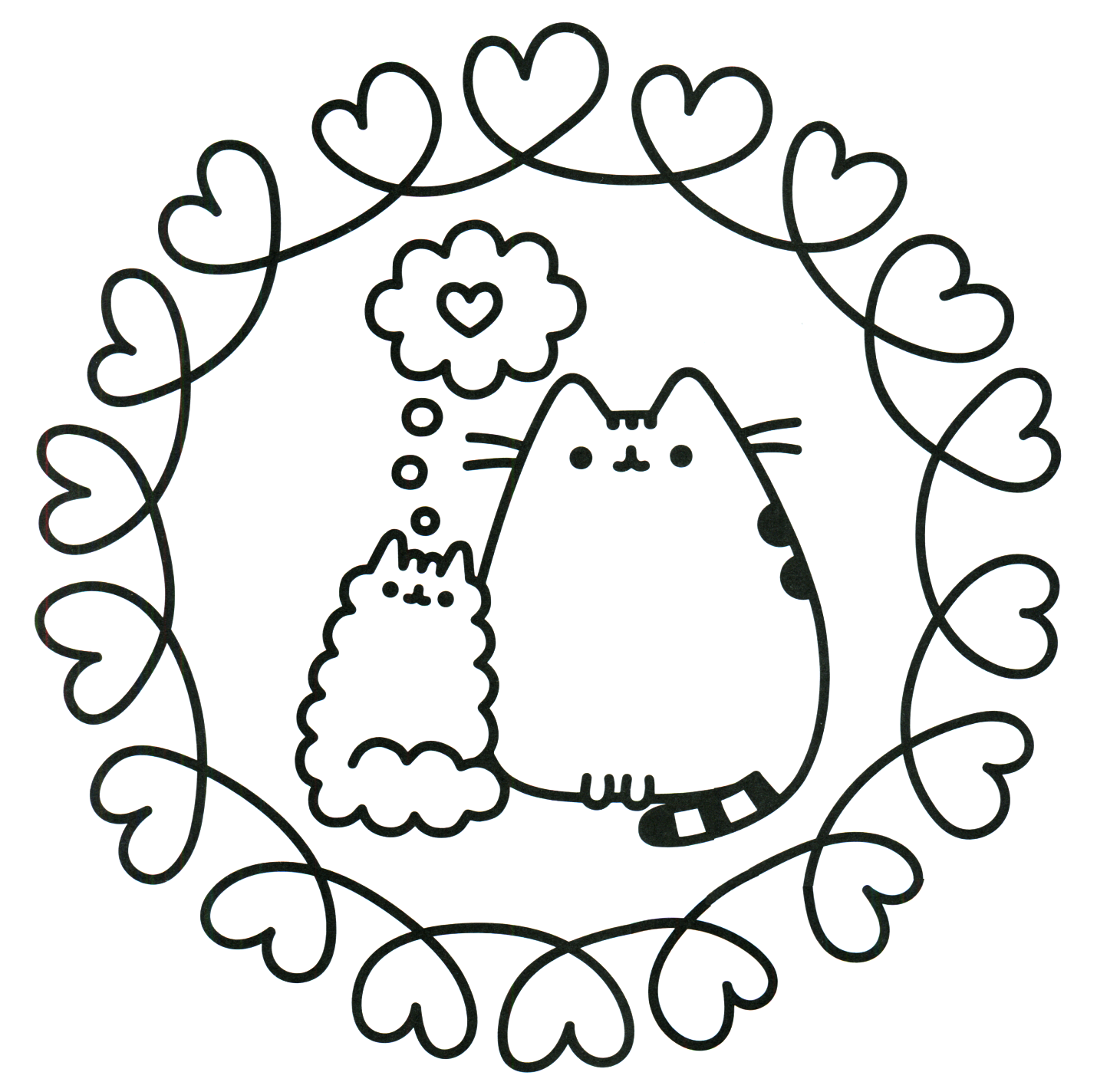 Pusheen coloring pages