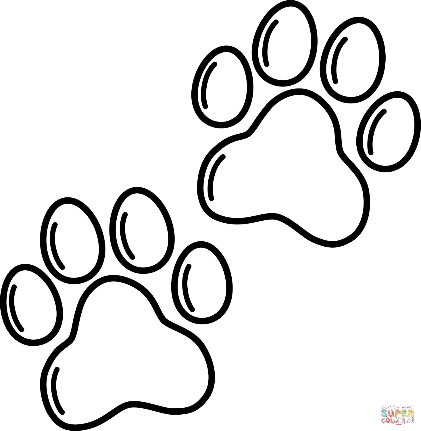 Dog paw prints coloring page free printable coloring pages