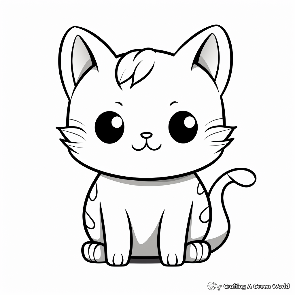 Kawaii cat coloring pages