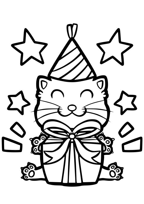 Hat cat drawing for coloring page free printable nurieworld