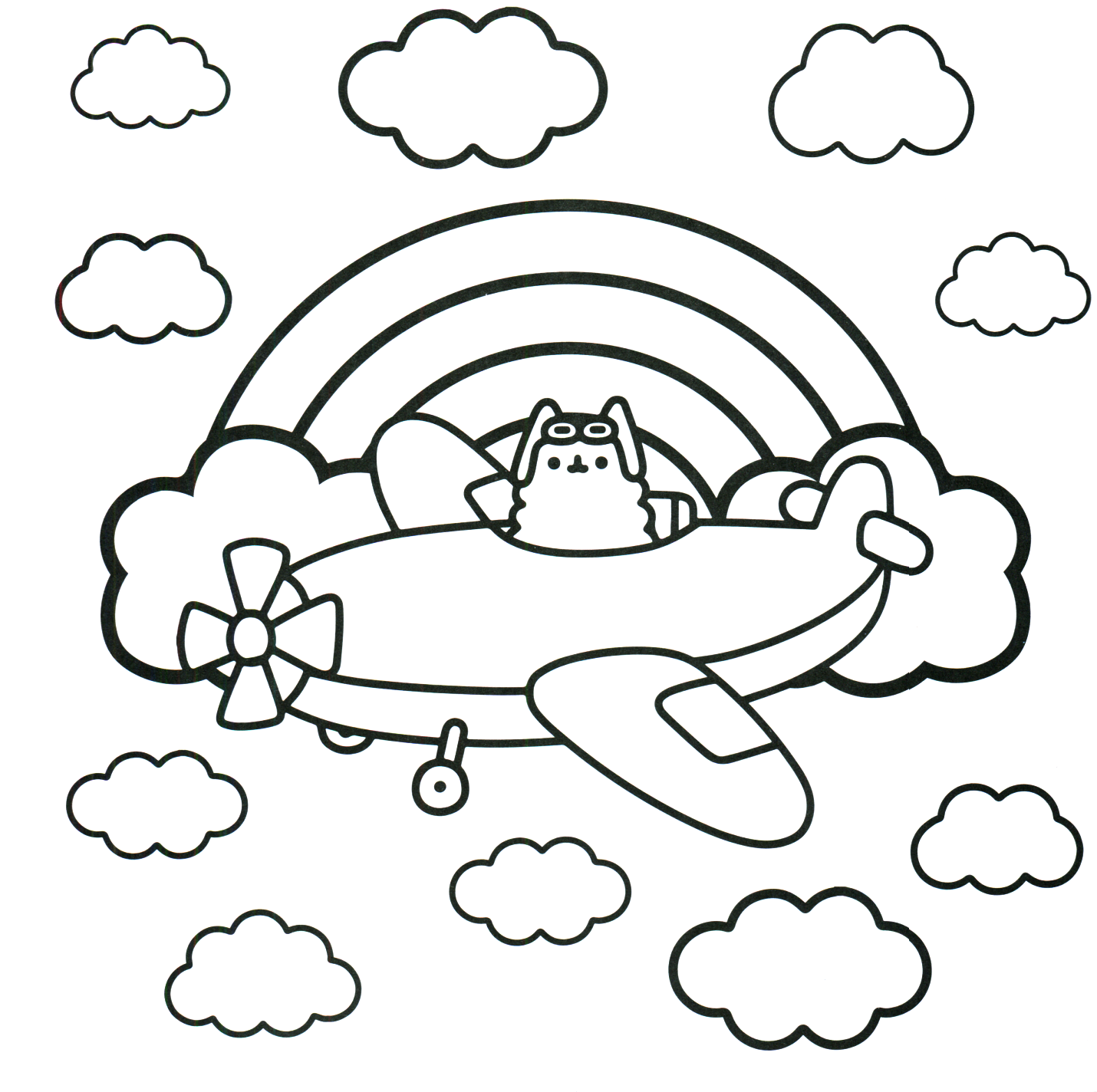 Pusheen coloring pages