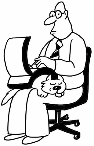 A man sitting on the chair with laptop and a cat coloring page free printable coloring pages