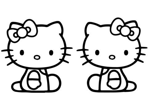 Mimmy and kitty coloring page free printable coloring pages