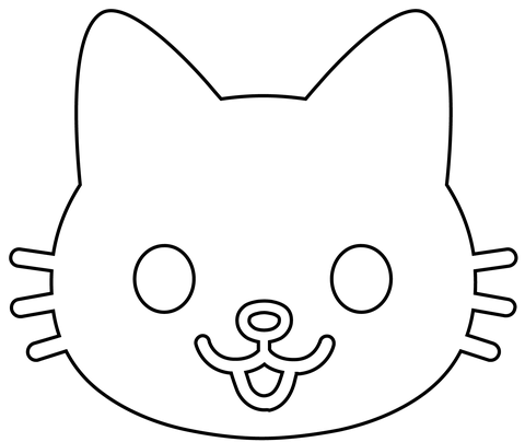 Cat face emoji coloring page free printable coloring pages