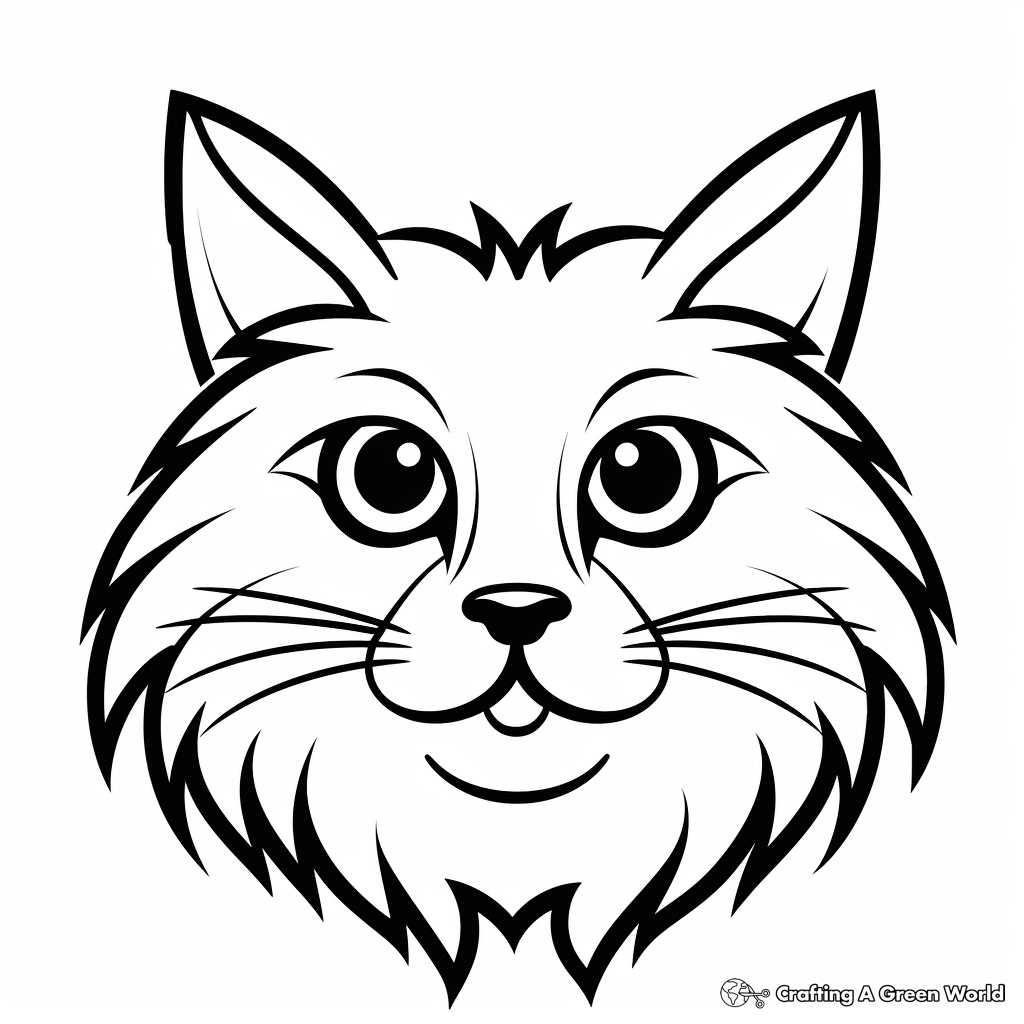 Cat head coloring pages