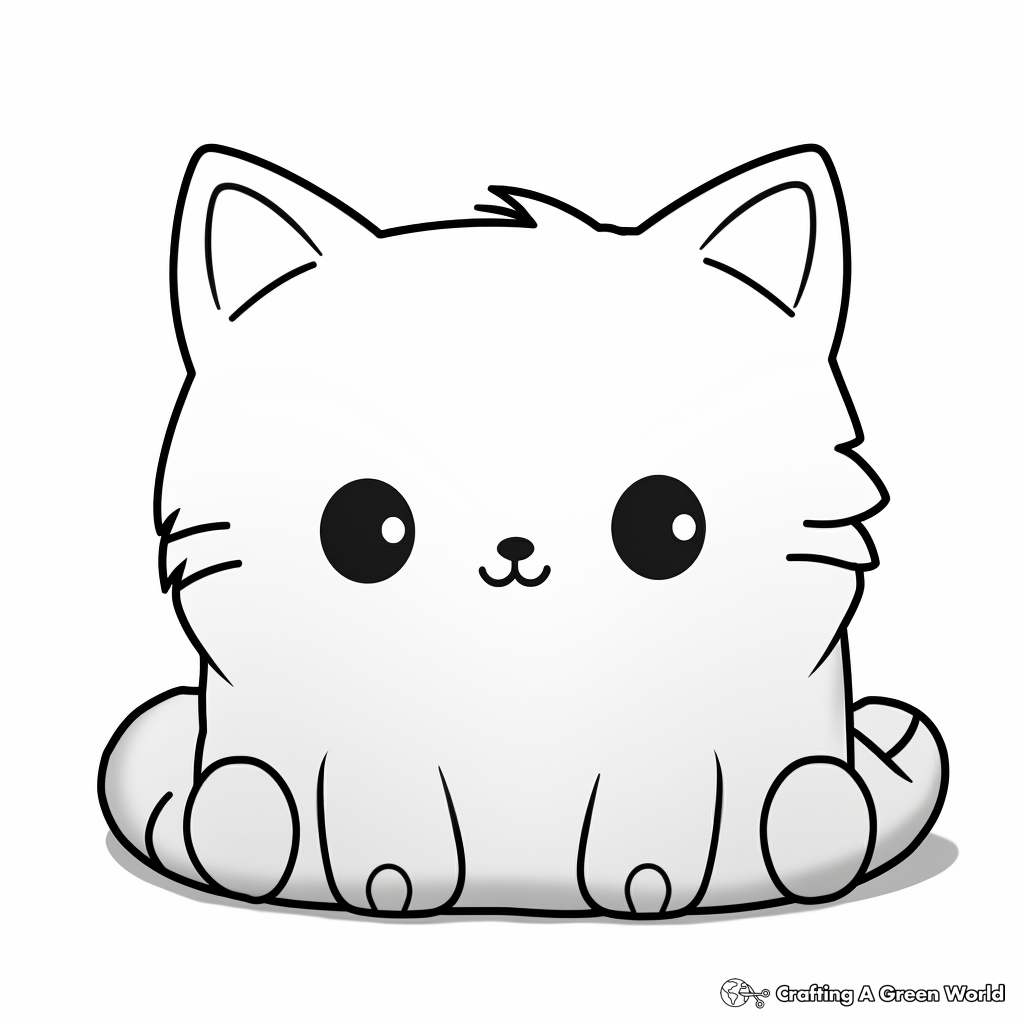 Pillow cat coloring pages