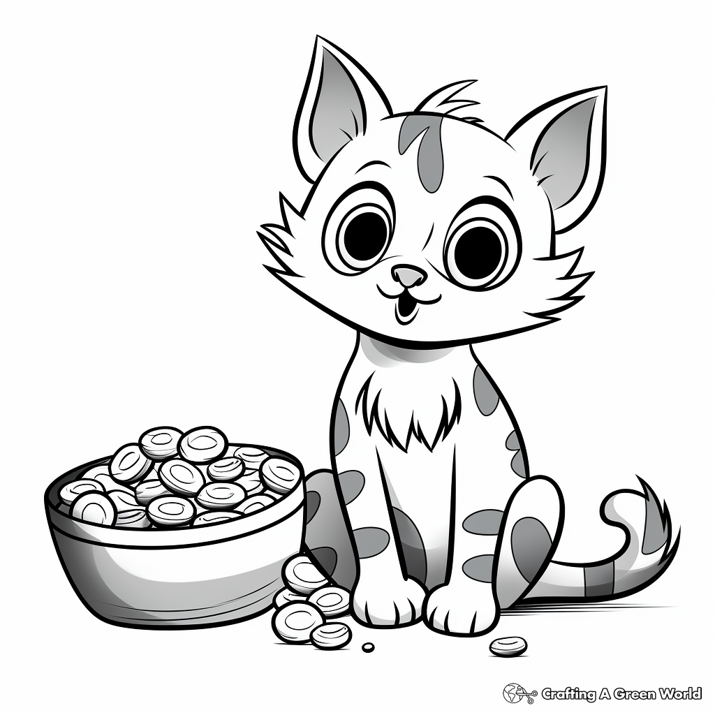 Cat food coloring pages