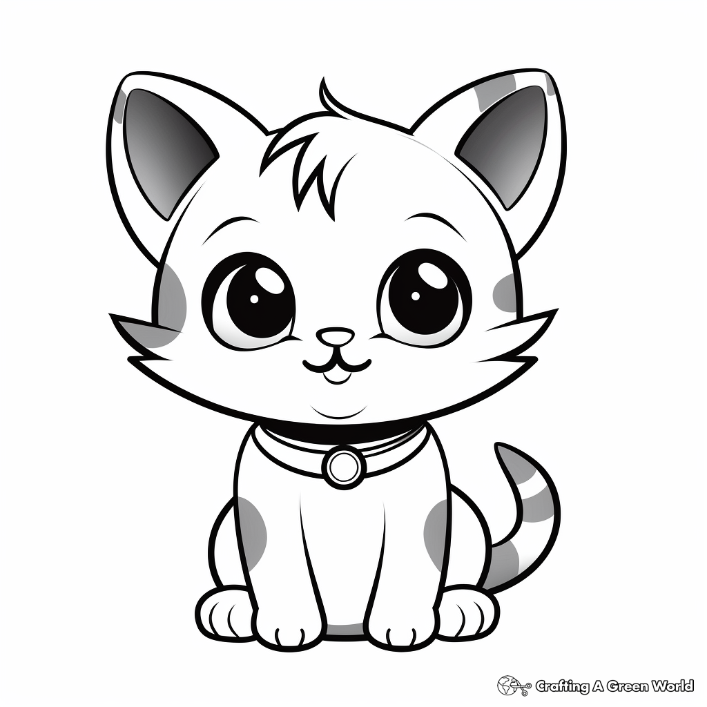 Kawaii Kitty coloring page  Free Printable Coloring Pages