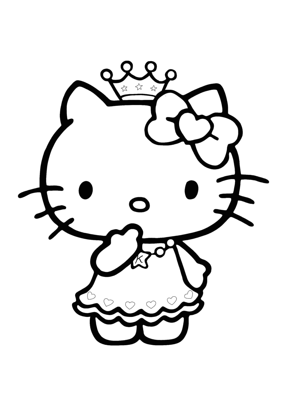 Hello kitty princess coloring pages