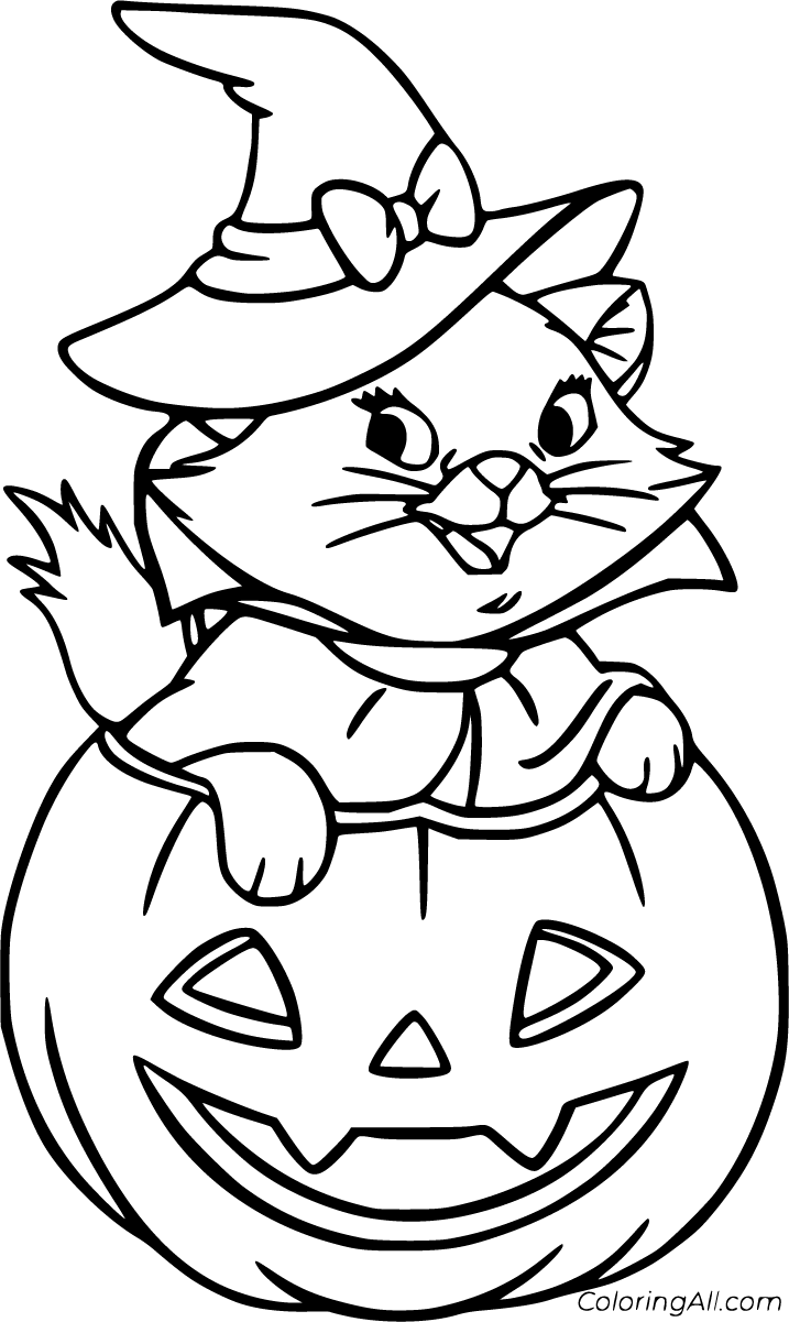 Halloween cat coloring pages