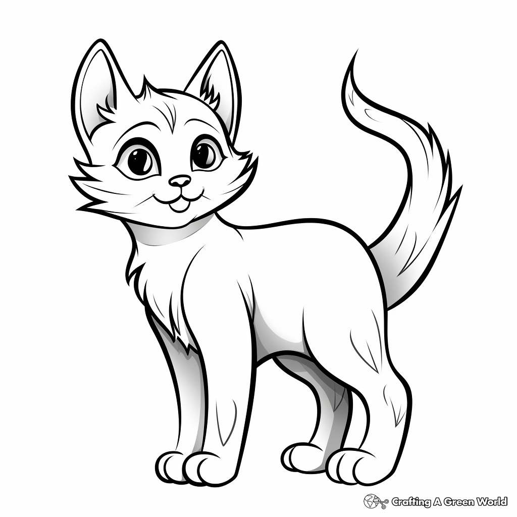 Detailed cat coloring pages