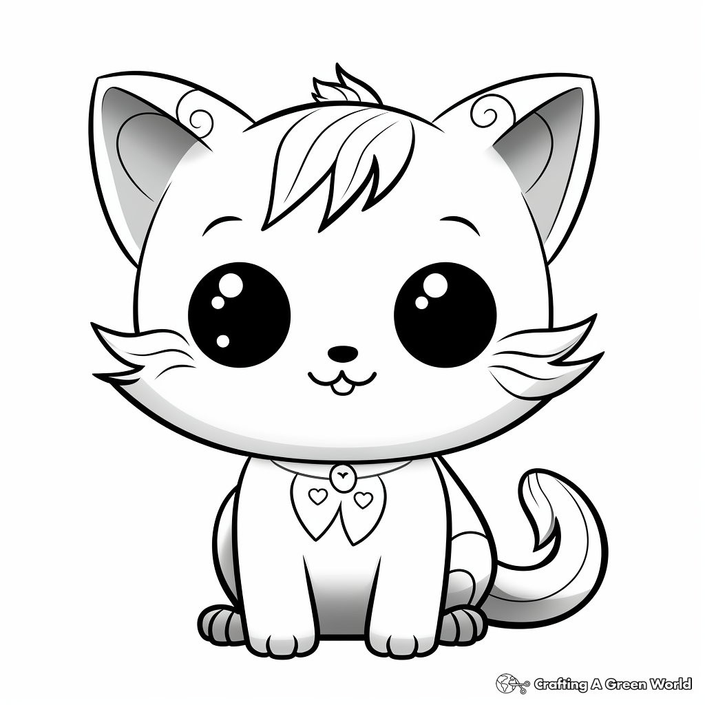 Kawaii cat coloring pages