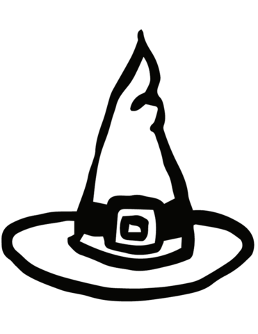 Halloween witch hat coloring page free printable coloring pages