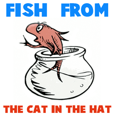 How to draw the fish from the cat in the hat dr seuss book