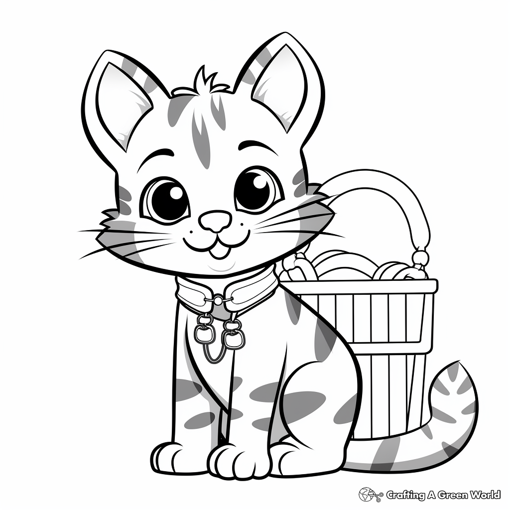 Christmas cat coloring pages