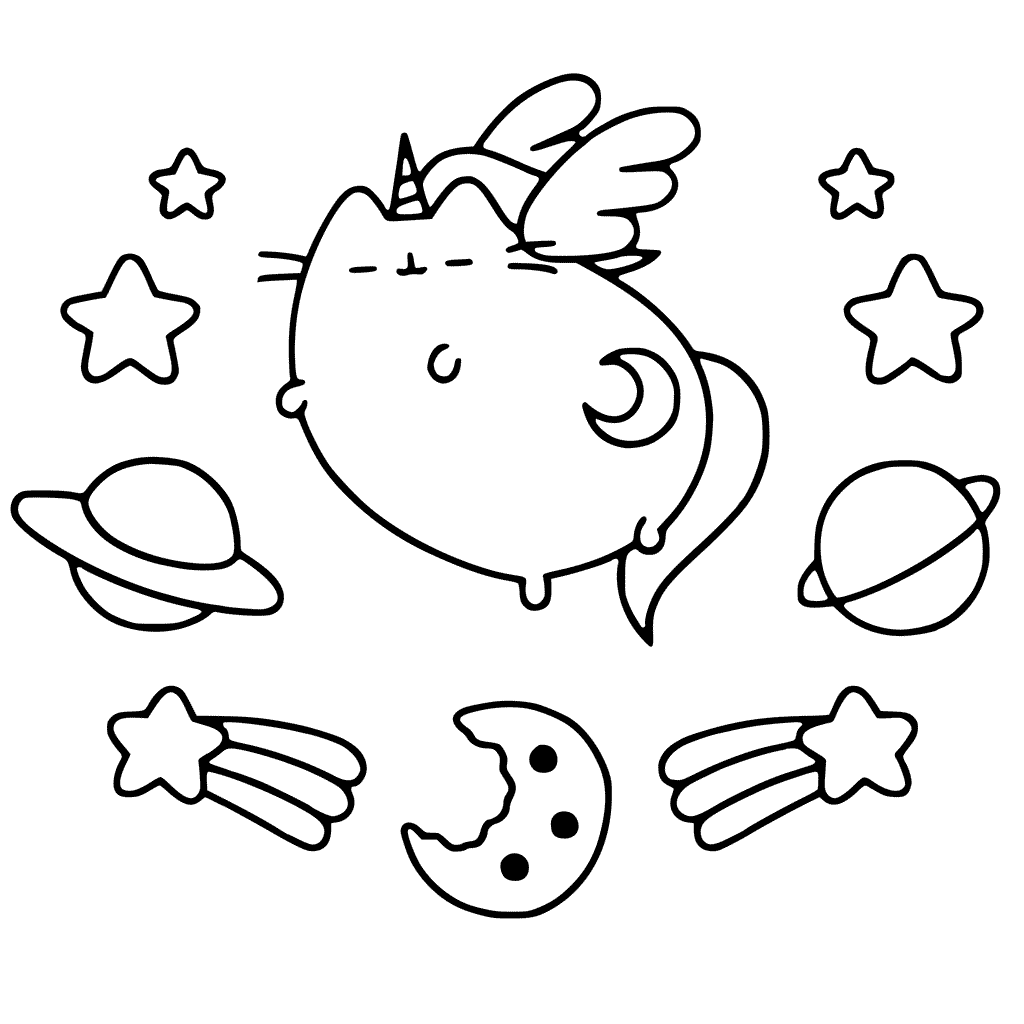 Pusheen coloring pages