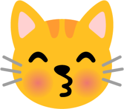 Kissing cat face with closed eyes emoji