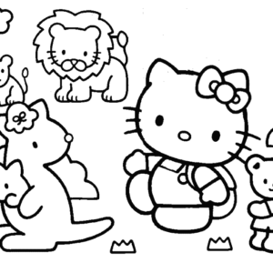 Hello kitty and friends coloring pages printable for free download