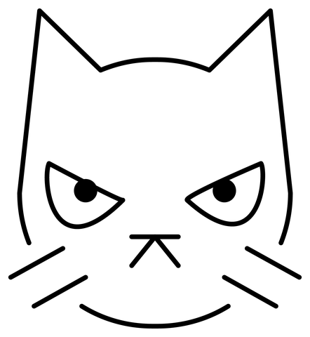 Pouting cat emoji coloring page free printable coloring pages