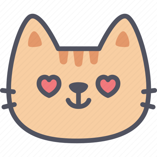 Love cat emoji emotion expression feeling face icon