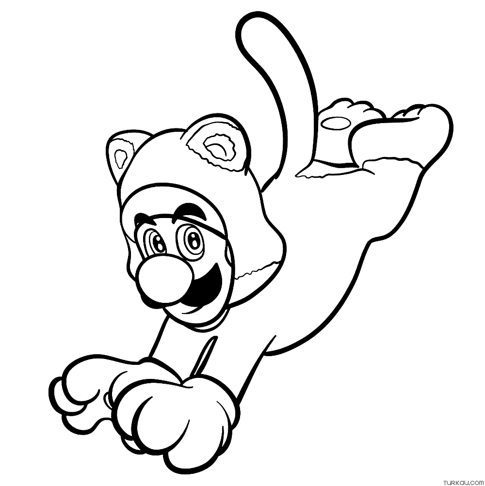 Cat luigi coloring page